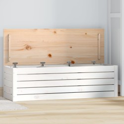 vidaXL Caja de almacenaje madera maciza de pino blanco 109x36,5x33 cm