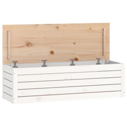 vidaXL Caja de almacenaje madera maciza de pino blanco 109x36,5x33 cm