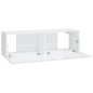 vidaXL Mueble de TV pared 2 uds madera blanco brillante 100x30x30 cm