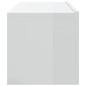 vidaXL Mueble de TV pared 2 uds madera blanco brillante 100x30x30 cm