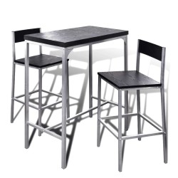 vidaXL Mesa alta y taburetes de barra de cocina 