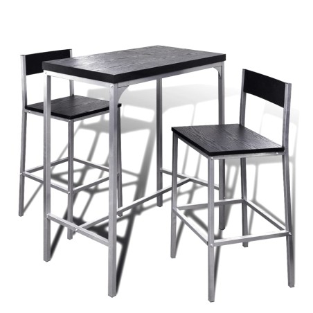 vidaXL Mesa alta y taburetes de barra de cocina 