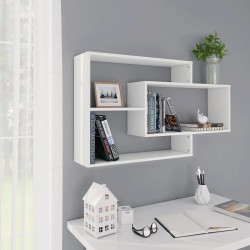 vidaXL Estantes de pared de madera contrachapada blanco 104x20x58,5 cm