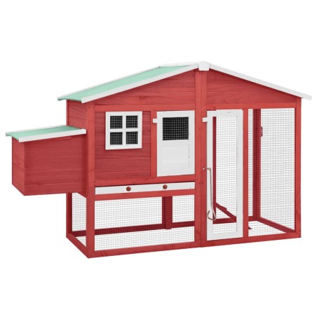 vidaXL Gallinero con ponedero madera maciza abeto rojo y blanco