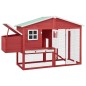 vidaXL Gallinero con ponedero madera maciza abeto rojo y blanco