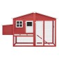 vidaXL Gallinero con ponedero madera maciza abeto rojo y blanco