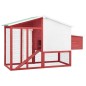 vidaXL Gallinero con ponedero madera maciza abeto rojo y blanco