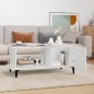 vidaXL Mesa de centro madera contrachapada blanco 90x50x40 cm vidaXL Mesa de centro madera contrachapada blanco 90x50x40 cm