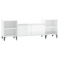 vidaXL Mueble para TV madera contrachapada blanco brillo 160x35x55 cm vidaXL Mueble para TV madera contrachapada blanco brillo 160x35x55 cm