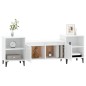 vidaXL Mueble para TV madera contrachapada blanco brillo 160x35x55 cm vidaXL Mueble para TV madera contrachapada blanco brillo 160x35x55 cm
