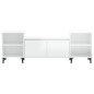 vidaXL Mueble para TV madera contrachapada blanco brillo 160x35x55 cm vidaXL Mueble para TV madera contrachapada blanco brillo 160x35x55 cm