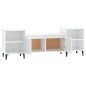 vidaXL Mueble para TV madera contrachapada blanco brillo 160x35x55 cm vidaXL Mueble para TV madera contrachapada blanco brillo 160x35x55 cm
