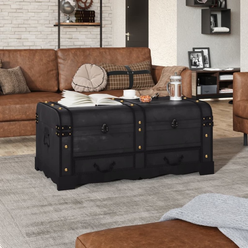 vidaXL Baúl de almacenaje madera grande negro vidaXL Baúl de almacenaje madera grande negro