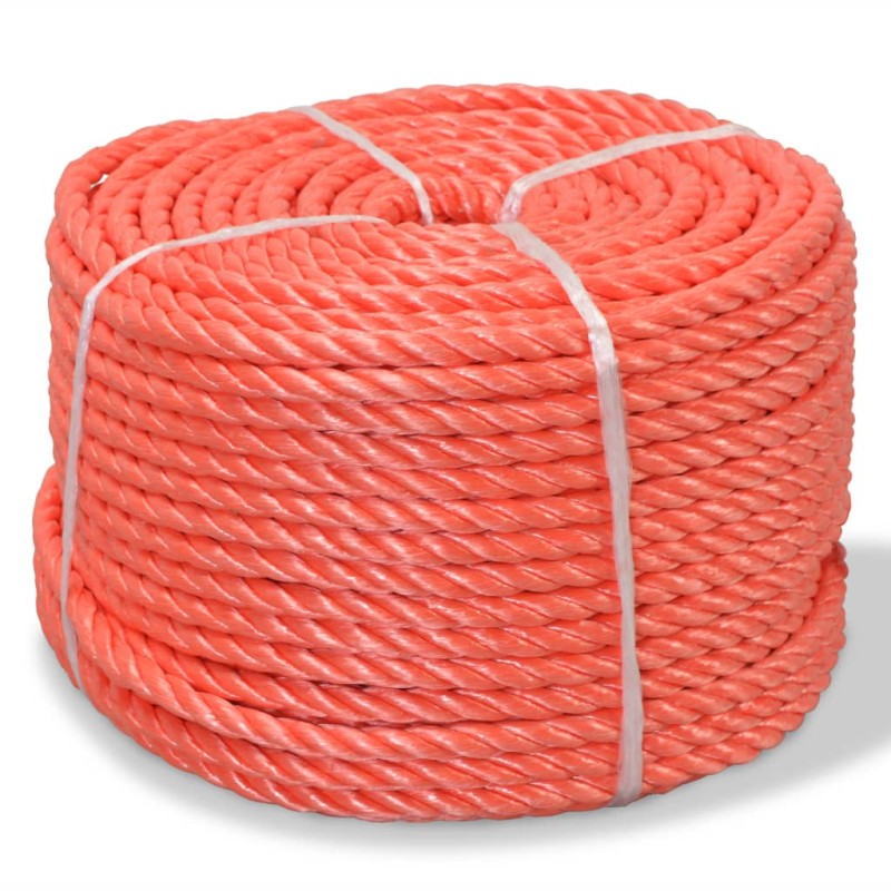 vidaXL Cuerda trenzada de polipropileno 10 mm 100 m naranja