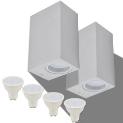 vidaXL Lámpara de pared exterior 2 uds cuadrada ascendente/descendente