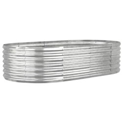 vidaXL Jardinera arriate acero recubrimiento polvo plata 152x80x36 cm