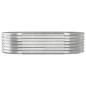 vidaXL Jardinera arriate acero recubrimiento polvo plata 152x80x36 cm vidaXL Jardinera arriate acero recubrimiento polvo plata 152x80x36 cm