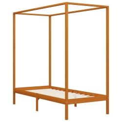 vidaXL Cama con dosel de madera maciza de pino marrón miel 100x200 cm