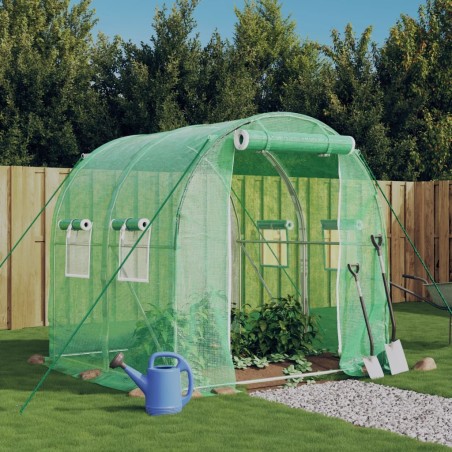 vidaXL Invernadero con estructura de acero verde 4 m² 2x2x2 m