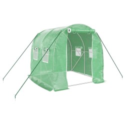 vidaXL Invernadero con estructura de acero verde 4 m² 2x2x2 m