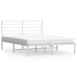 vidaXL Estructura de cama de metal con cabecero blanca 140x190 cm