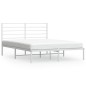 vidaXL Estructura de cama de metal con cabecero blanca 140x190 cm