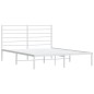 vidaXL Estructura de cama de metal con cabecero blanca 140x190 cm