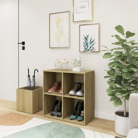 vidaXL Zapatero de recibidor contrachapado roble Sonoma 105x35,5x70 cm