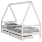 vidaXL Estructura cama niños con cajones madera pino blanco 90x200 cm vidaXL Estructura cama niños con cajones madera pino blanco 90x200 cm