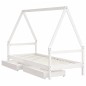 vidaXL Estructura cama niños con cajones madera pino blanco 90x200 cm vidaXL Estructura cama niños con cajones madera pino blanco 90x200 cm