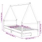 vidaXL Estructura cama niños con cajones madera pino blanco 90x200 cm vidaXL Estructura cama niños con cajones madera pino blanco 90x200 cm