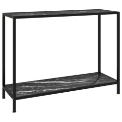 vidaXL Mesa de consola negro vidrio templado 100x35x75 cm