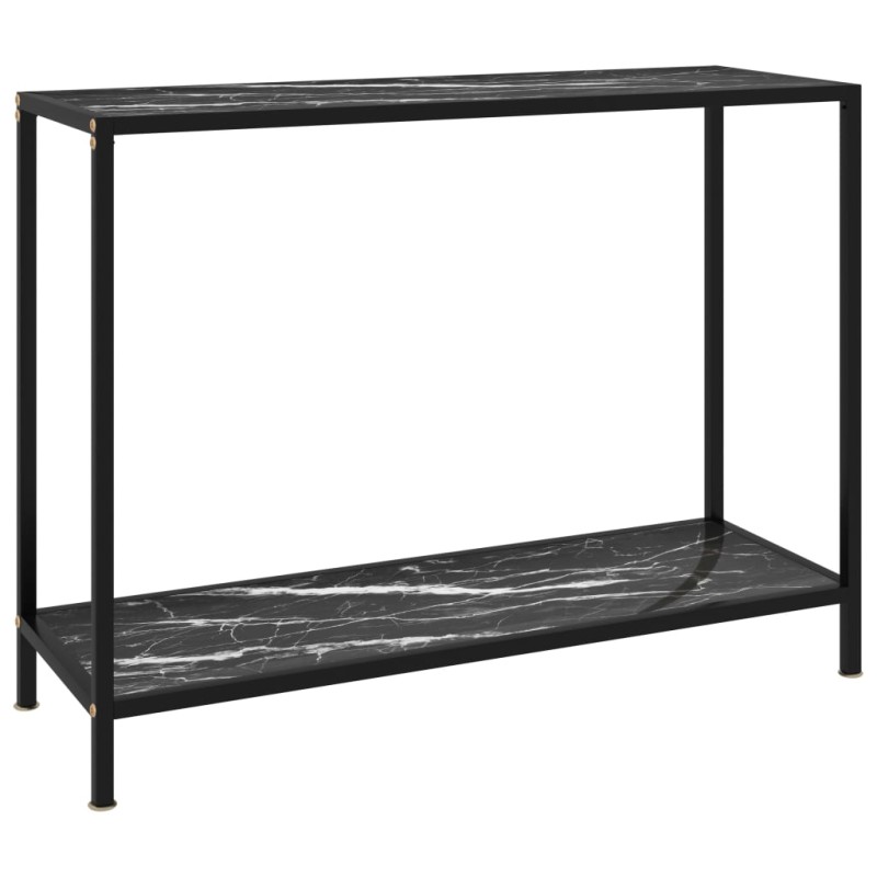 vidaXL Mesa de consola negro vidrio templado 100x35x75 cm vidaXL Mesa de consola negro vidrio templado 100x35x75 cm