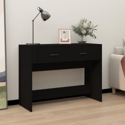 vidaXL Mesa consola madera contrachapada negro 100x39x75 cm