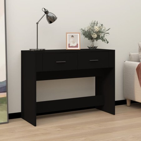 vidaXL Mesa consola madera contrachapada negro 100x39x75 cm