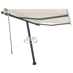 vidaXL Toldo de pie retráctil manual crema 350x250 cm