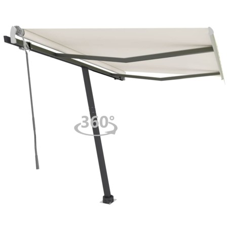 vidaXL Toldo de pie retráctil manual crema 350x250 cm