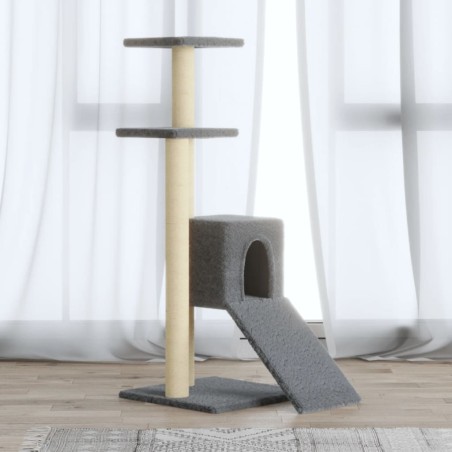 vidaXL Rascador para gatos con postes de sisal gris claro 92 cm
