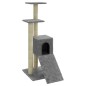 vidaXL Rascador para gatos con postes de sisal gris claro 92 cm vidaXL Rascador para gatos con postes de sisal gris claro 92 cm