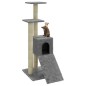 vidaXL Rascador para gatos con postes de sisal gris claro 92 cm vidaXL Rascador para gatos con postes de sisal gris claro 92 cm