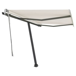vidaXL Toldo de pie retráctil manual crema 350x250 cm