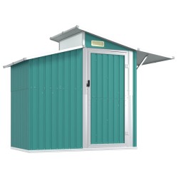 vidaXL Cobertizo de jardín acero galvanizado verde 270x130x208,5 cm