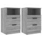 vidaXL Mesitas de noche 2 uds madera contrachapada gris Sonoma vidaXL Mesitas de noche 2 uds madera contrachapada gris Sonoma