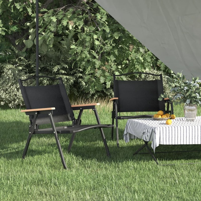 vidaXL Sillas de camping 2 uds tela Oxford negro 54x43x59 cm vidaXL Sillas de camping 2 uds tela Oxford negro 54x43x59 cm