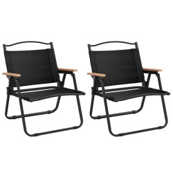 vidaXL Sillas de camping 2 uds tela Oxford negro 54x43x59 cm