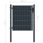 vidaXL Puerta de valla de PVC y acero gris antracita 100x101 cm vidaXL Puerta de valla de PVC y acero gris antracita 100x101 cm
