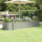 vidaXL Jardinera arriate acero recubrimiento polvo plata 224x80x36 cm