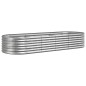 vidaXL Jardinera arriate acero recubrimiento polvo plata 224x80x36 cm