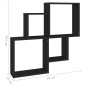 vidaXL Estante cubo de pared madera contrachapada negro 80x15x78,5 cm vidaXL Estante cubo de pared madera contrachapada negro 80x15x78,5 cm