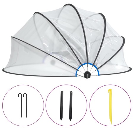 vidaXL Cúpula para piscina redonda PVC 406x203 cm